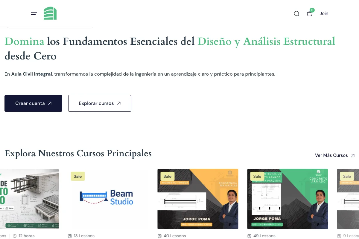 Aula Civil Integral — Structural engineering course platform